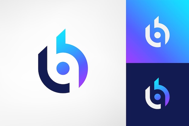 BL lowercase monogram simple logo with negative space circular input output and core in middle