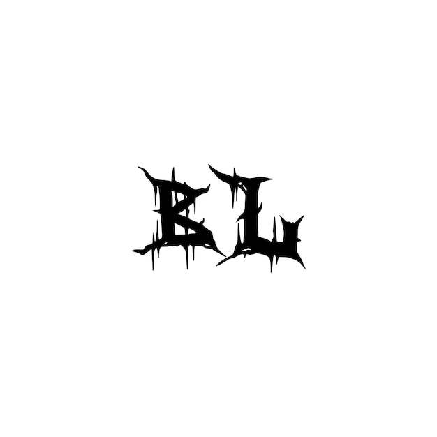 Bl monogramma logo design lettera testo nome simbolo monocromo logotipo carattere alfabetico logo semplice