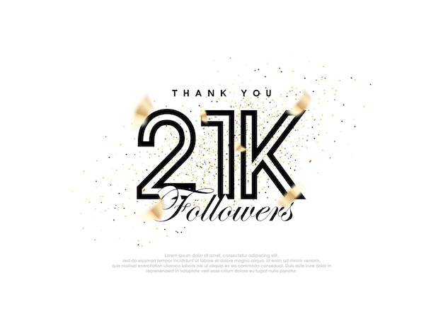 Black 21k followers number achievement celebration vector