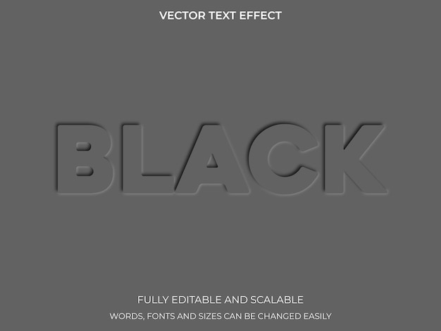 Black  3d editable text effect in neomorphic neomophisme emboss style