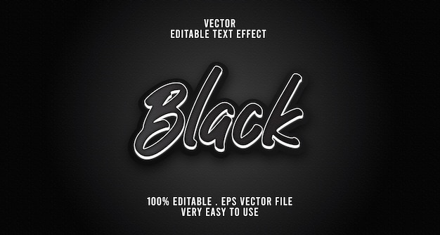 Black 3d editable text effect