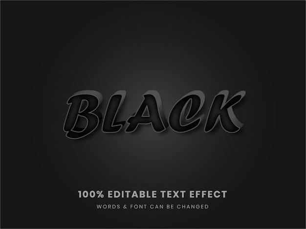 Black 3d full editable text effect