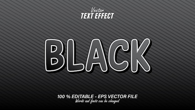 Vettore file eps modificabile modello di disegno effetto testo 3d nero