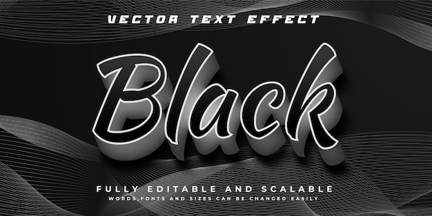 Vector black 3d text effect