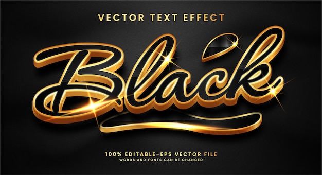 Vector black 3d text style effect. editable text with minimalist concept.