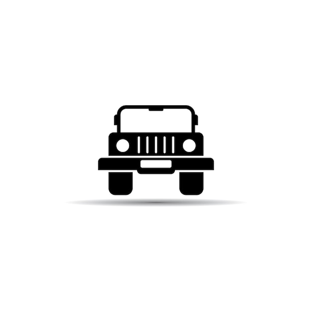 Black 4x4 car illustration front view