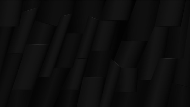 黒の抽象的な3D背景モダンな網目模様の黒のミニマリストの表面