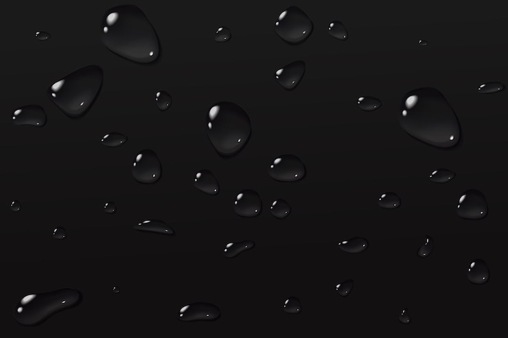 Vector black abstract background condensate glass in macro texture