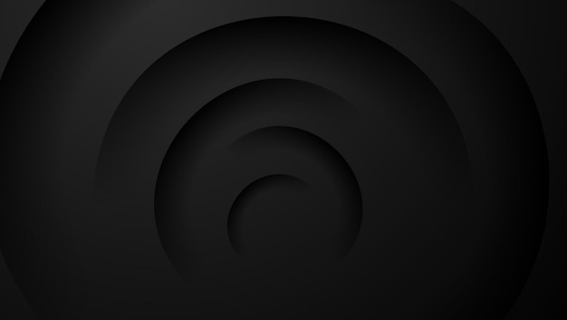 円形の構成の黒い抽象的な背景