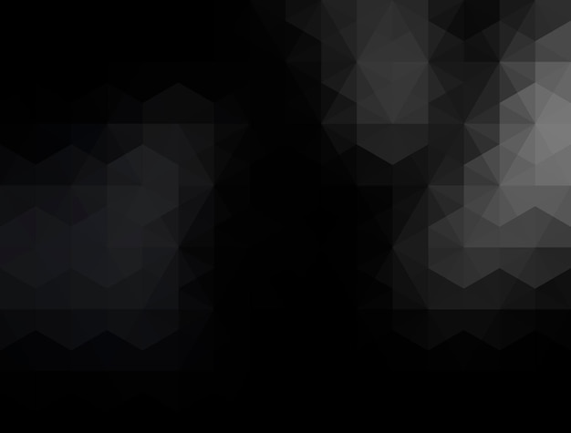 Black abstract background with gradients of triangles
