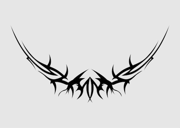 Vector black abstract dragon tattoo tribal vector