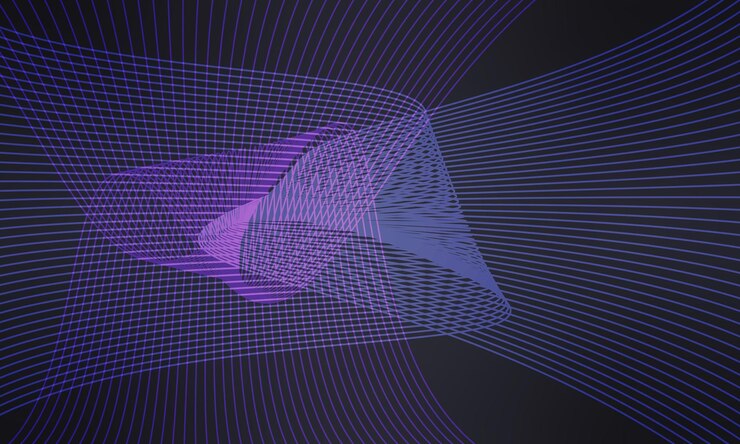 Vector black abstract line art digital technology vector web banner background