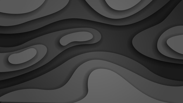 ベクトル 黒の抽象的な紙カット背景ベクトル シャドウ 3 d 滑らかなオブジェクト モダンなデザイン