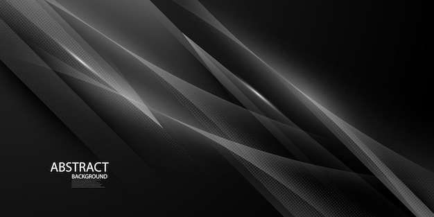 Motivo astratto nero e poster di sfondo dinamico decorato con bellissime linee bianche. illustrazione in formato vettoriale