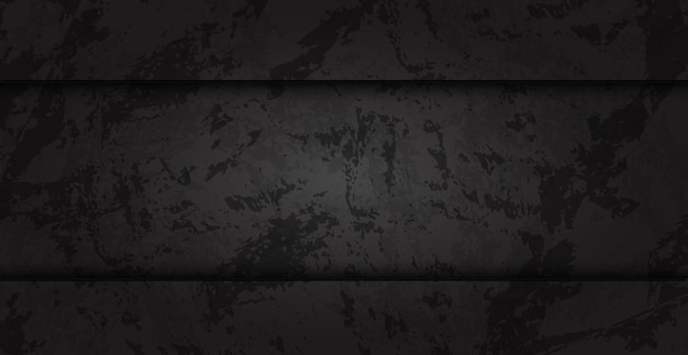 Vector black abstract textured grunge background wall with horizontal stripes vector