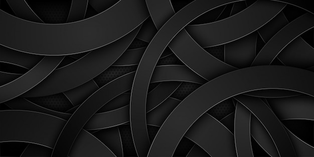 Vector black abstract vector background with overlapping characteristics.