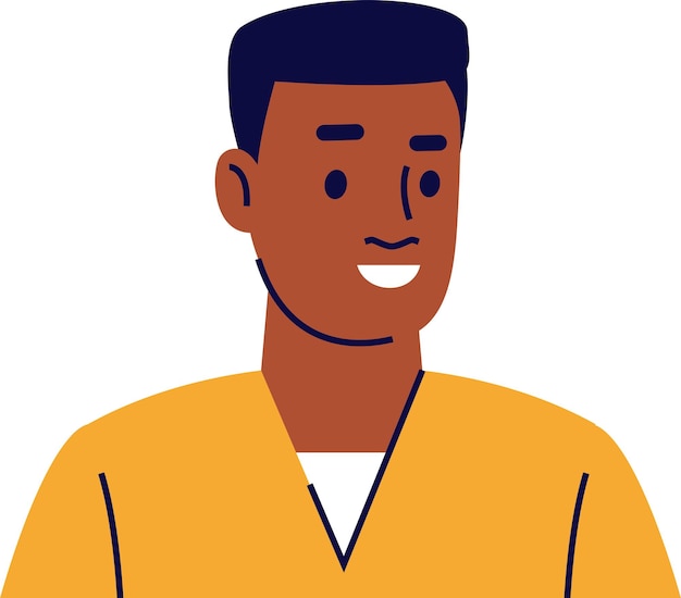 Black African American Young Man Face Icon