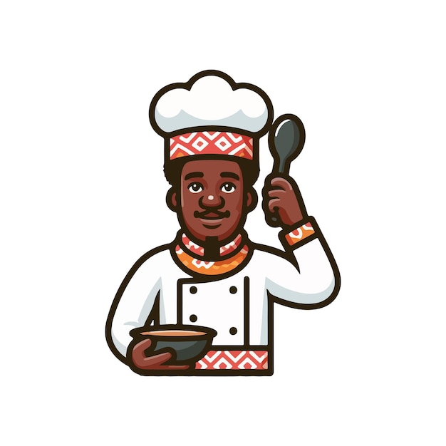 Vector black african chef ai generated image