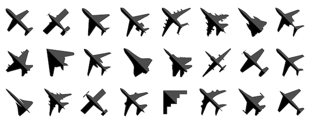 Коллекция иконок черного самолета набор иконок силуэта черного самолета коллекция иконок самолета самолета