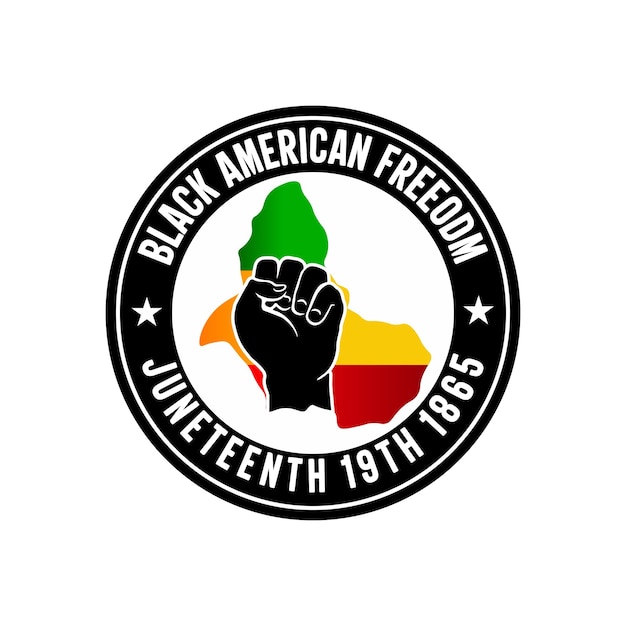 Black American freedom Juneteenth 1865 logo tshirt design
