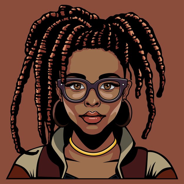 Vector black american woman