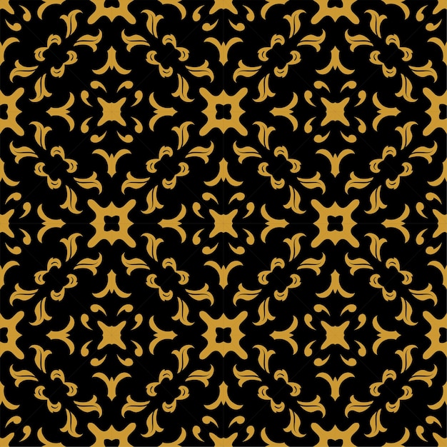 Вектор Форма орнамента черный и золотой узор. простой абстрактный фон