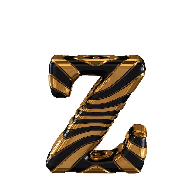 Вектор Черно-золотой символ с ремешками буква z
