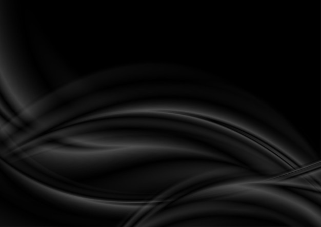 Черный и серый абстрактный гладкий волнистый фон
