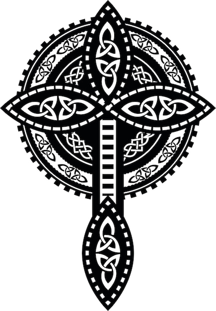 Черно-белый кельтский символ векторное изображение, изолированные на прозрачном фоне