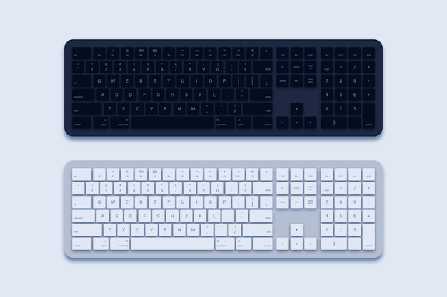 黒と白のコンピューターのキーボード