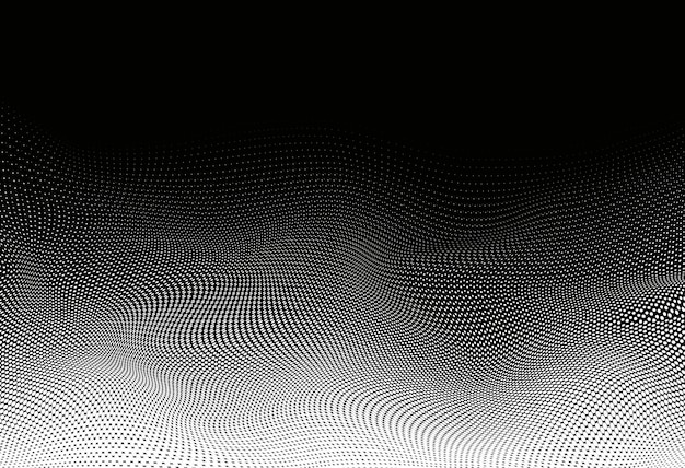 ベクトル 黒と白のドットパターン ハーフトーン効果の光学質感とドット 未来的なポップアートプリント