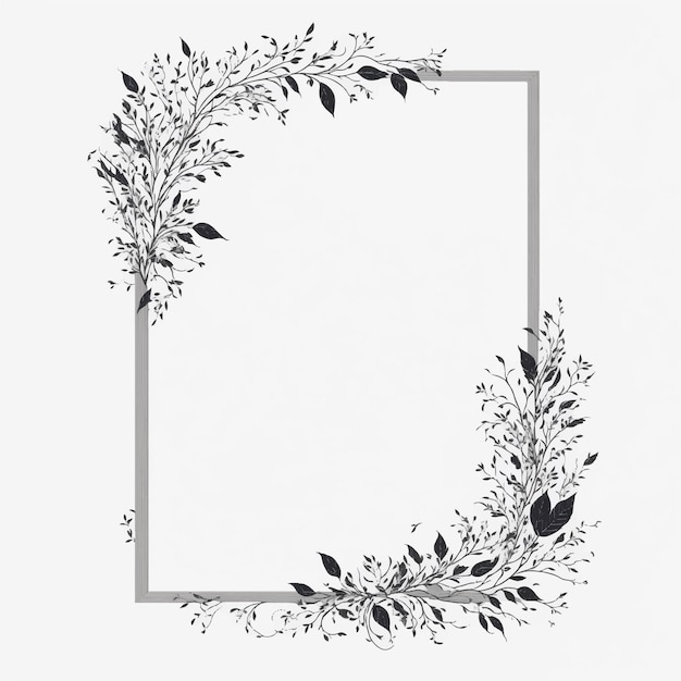 ベクトル black and white floral frame