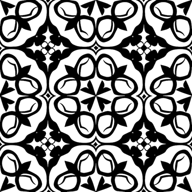 ベクトル 黒と白の幾何学的テッセレーション シームレスリピートパターンベクトル