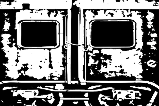 ベクトル 電車の黒と白の汚れたテクスチャ