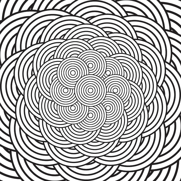 Вектор Черно-белый гипнотический фон. векторные иллюстрации.