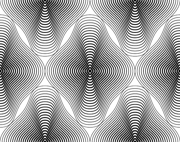 기하학적 수치와 흑인과 백인 환상 추상 완벽 한 패턴입니다. 벡터 대칭 간단한 배경입니다.