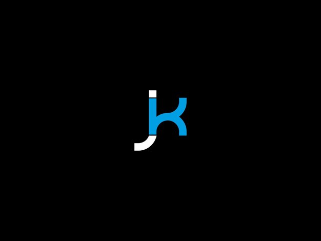 Вектор Черно-белый логотип с буквой k на черном фоне