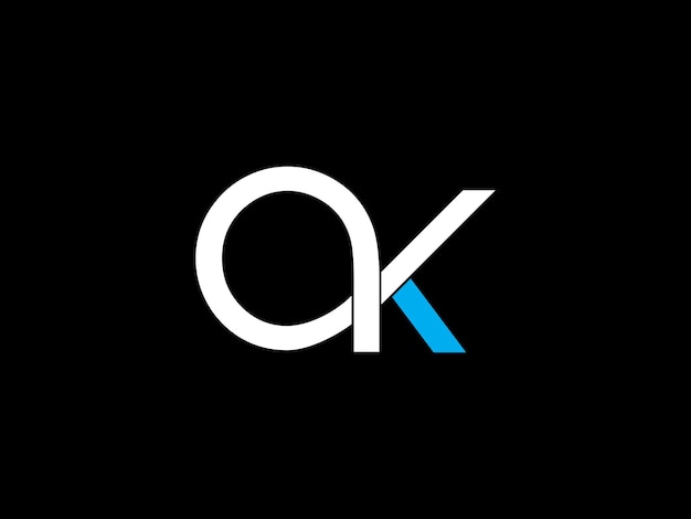 ベクトル 「ak」というタイトルの白黒ロゴ