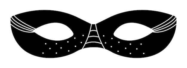 カーニバルやパーティーのための点と線のベクトルイラストの黒と白の仮面マスク