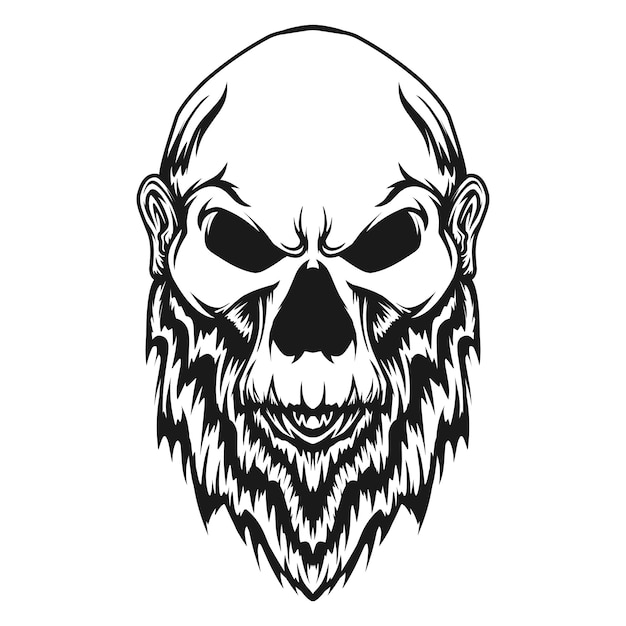 Черно-белый логотип головы черепа