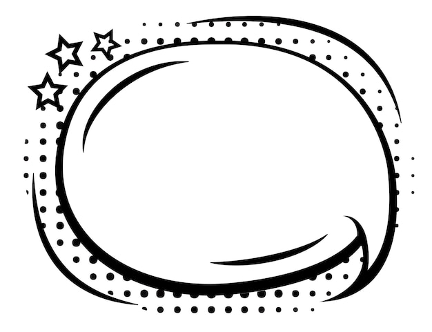 Черно-белый речевой пузырь со звездами