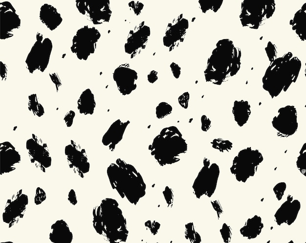 Вектор Черно-белый пятнистый рисунок на бумаге без щетки причудливая пустыня