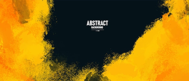Черный и желтый абстрактный фон с текстурой гранж