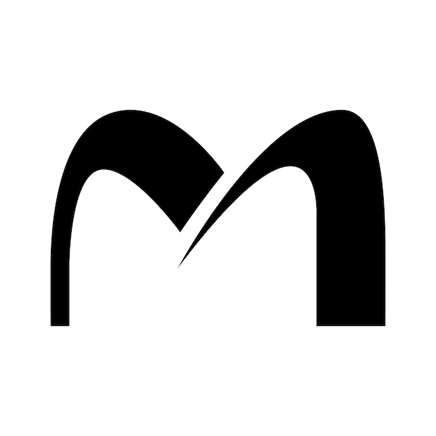 검은 아치 모양의 글자 M 아이콘