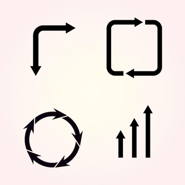 Black arrow icon set.