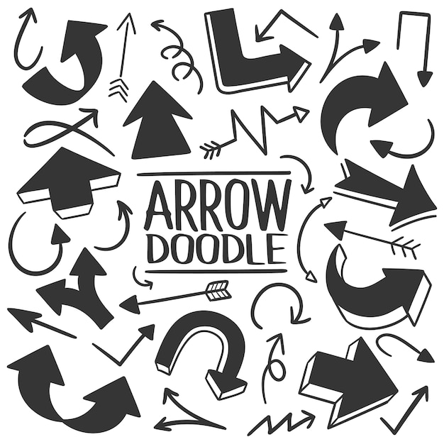 Black arrow line hand drawn doodle symbol