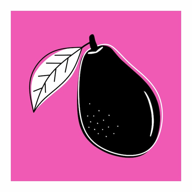 Black avocado fruit flat icon