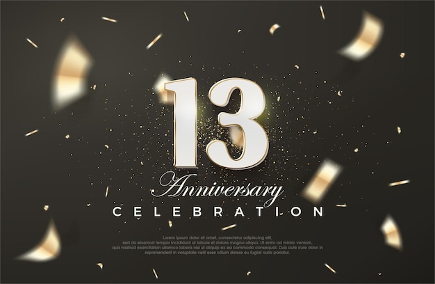 Black background for 13th anniversary celebration Premium vector background Premium vector for poster banner celebration greeting