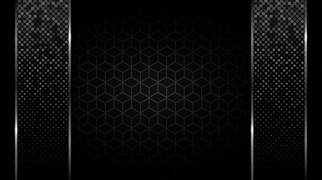 Black background abstract mat geometric grey color elegant futuristic glossy light with grid line