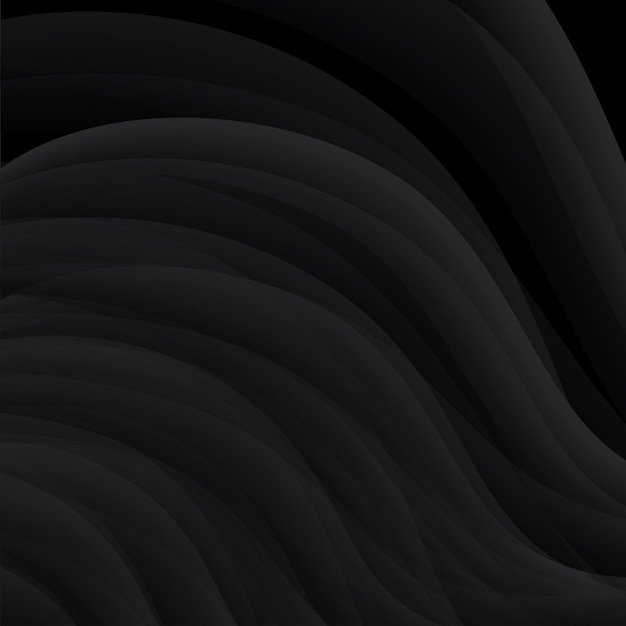 Vector black background. dark waves background